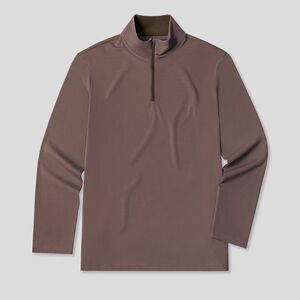 FIOBOC SmoothBlend Slim Fit Half Zip Mock Neck Tee: Zip Contrast Color Size XL
